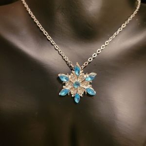 2/$20 X-Mas Rhinestone Snowflake Necklace